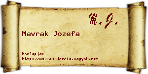 Mavrak Jozefa névjegykártya